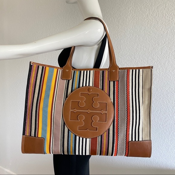 Tory Burch ELLA multi color Webbing logo tote - Picture 9 of 14